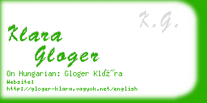 klara gloger business card